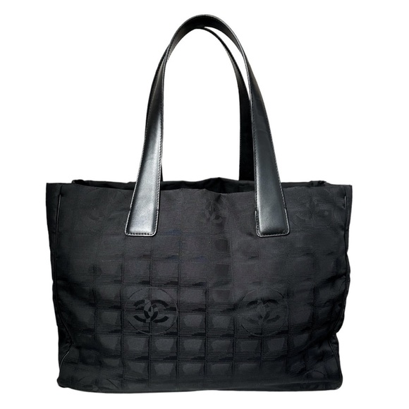 Chanel Vintage Black CC Logo Travel Ligne Tote Bag - Picture 2 of 8